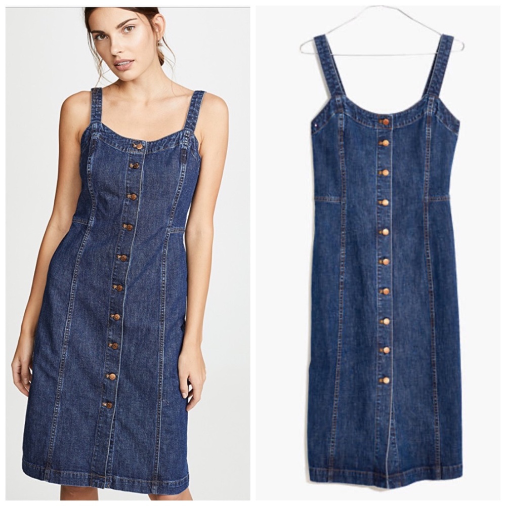 NWOT Madewell Button Front Denim Dress